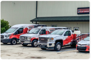 Certified Fleet Services fleet of vehicles that are ready for planned preventive maintenance work
