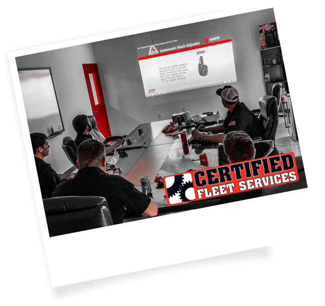 certified fleet services staff at a meeting