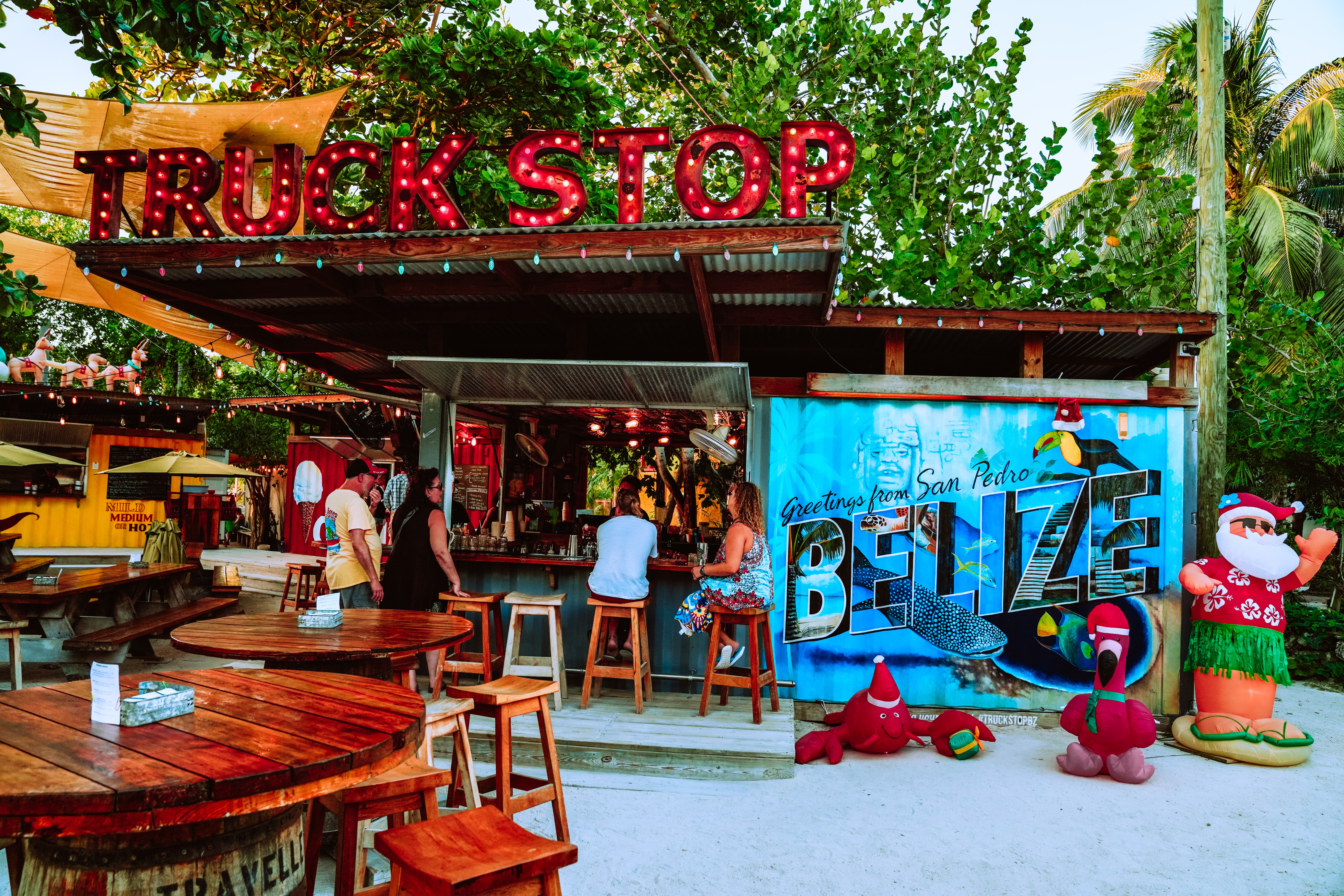 Island-infused tropical-looking truck stop