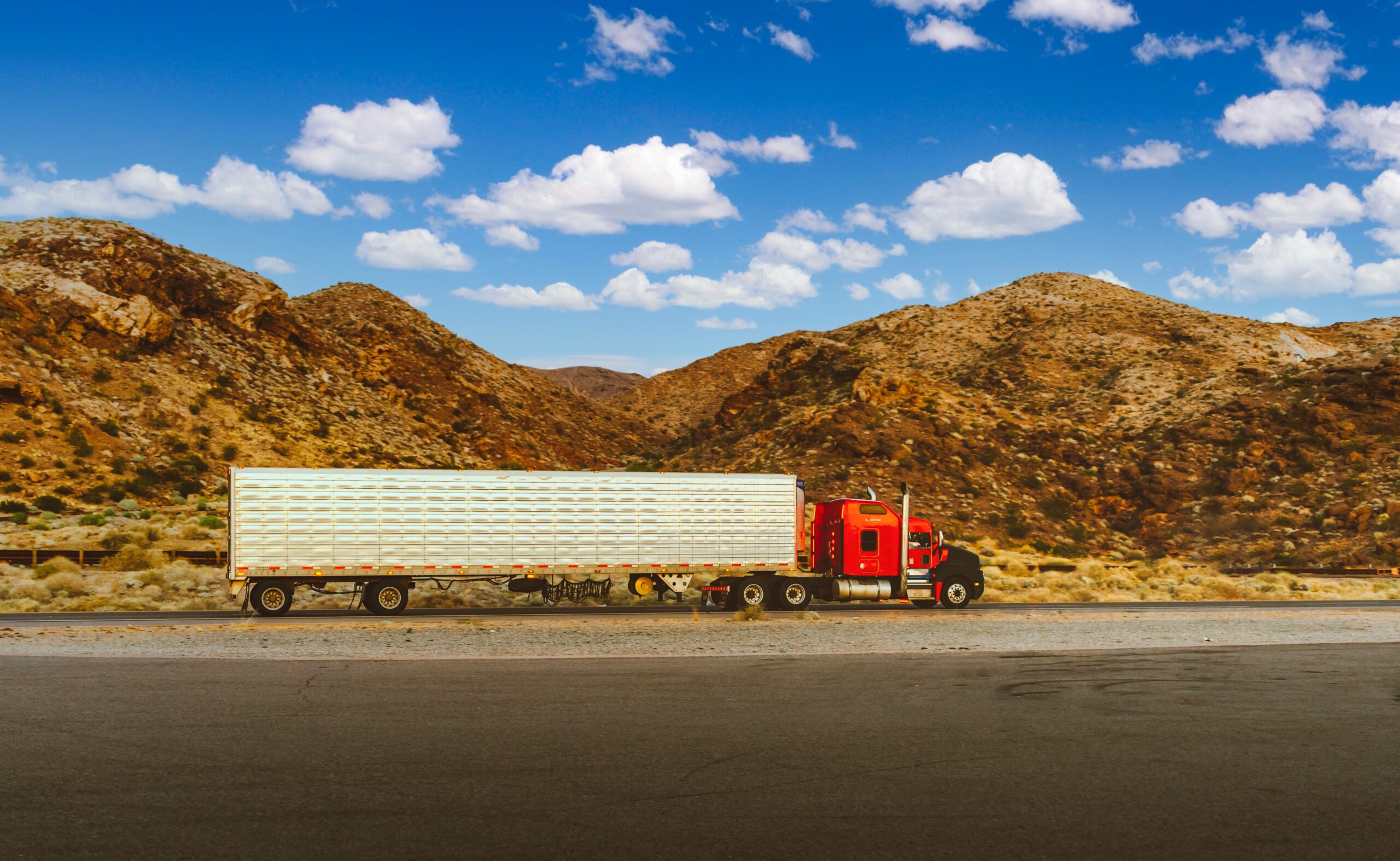 Semi truck by the road